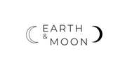 Logo of 'Earth & Moon' with stylized moon symbols on a white background